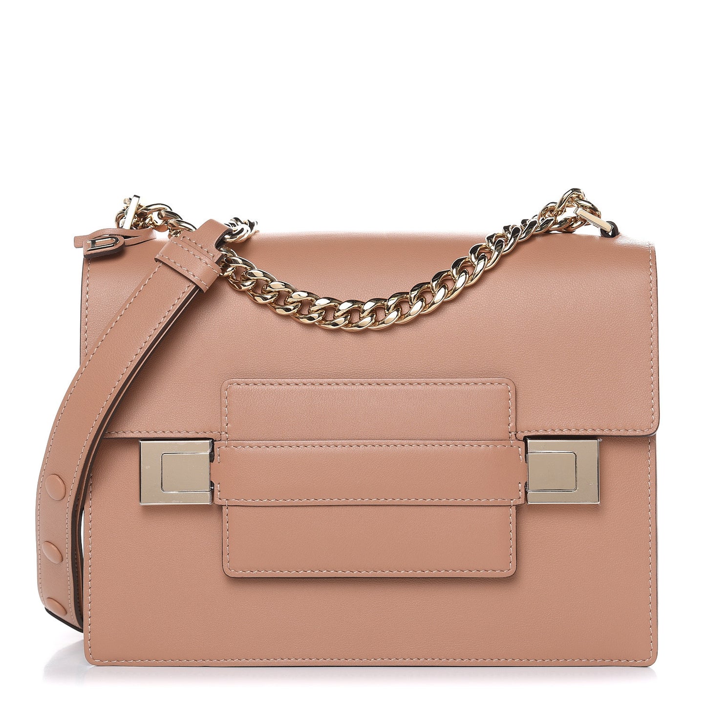 Supple Calfskin Madame PM Chaine Bag Vison Ivory