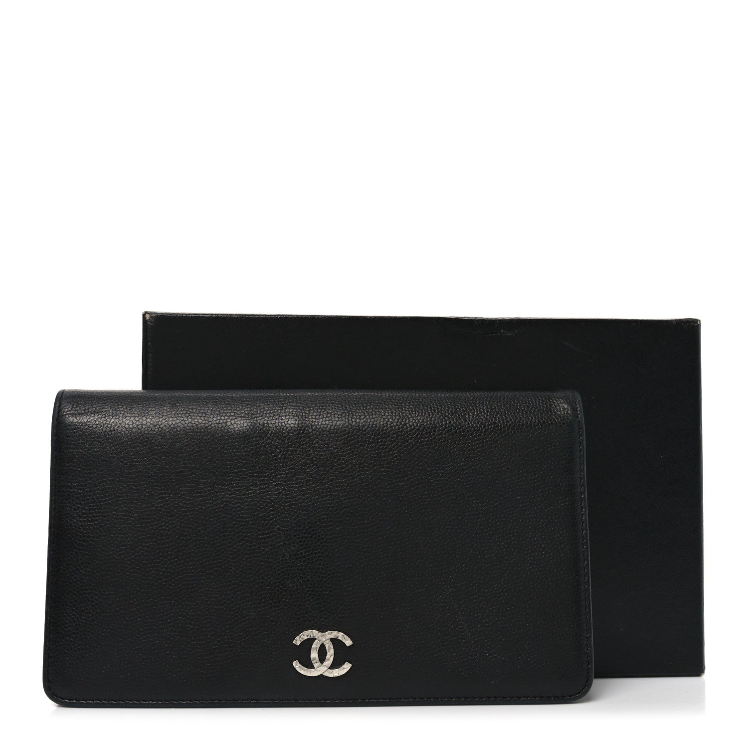 Chanel Caviar Sevruga Yen Wallet Black 9 of 9