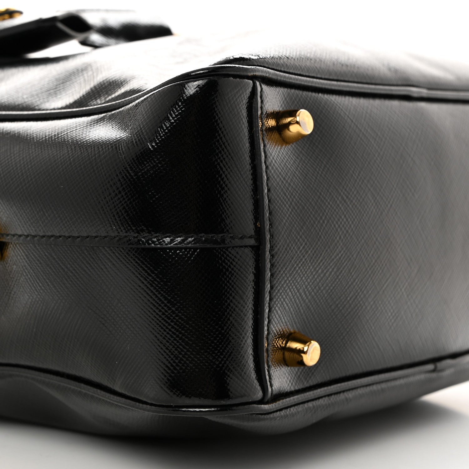 Prada Saffiano Vernice Bauletto Black 9 of 10