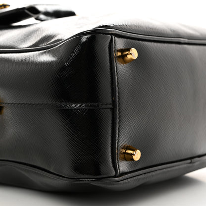 Prada Saffiano Vernice Bauletto Black 9 of 10