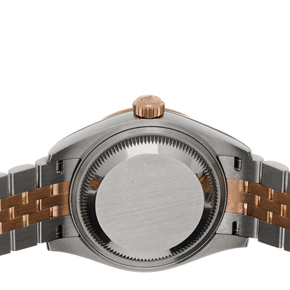 Rolex Stainless Steel 18K Everose Gold Diamond 28mm Oyster Perpetual Datejust Watch Aubergine 279171 4 of 5