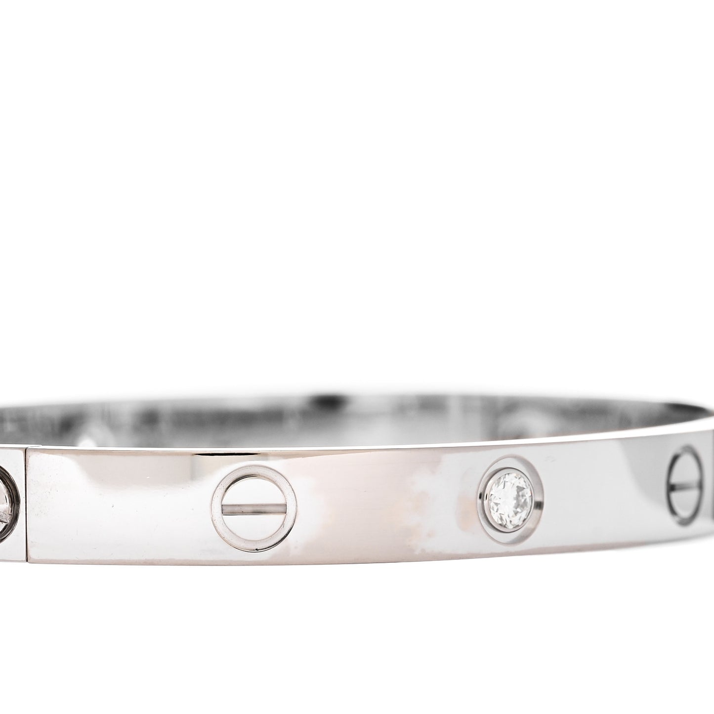 18K White Gold 4 Diamond Love Bracelet 17