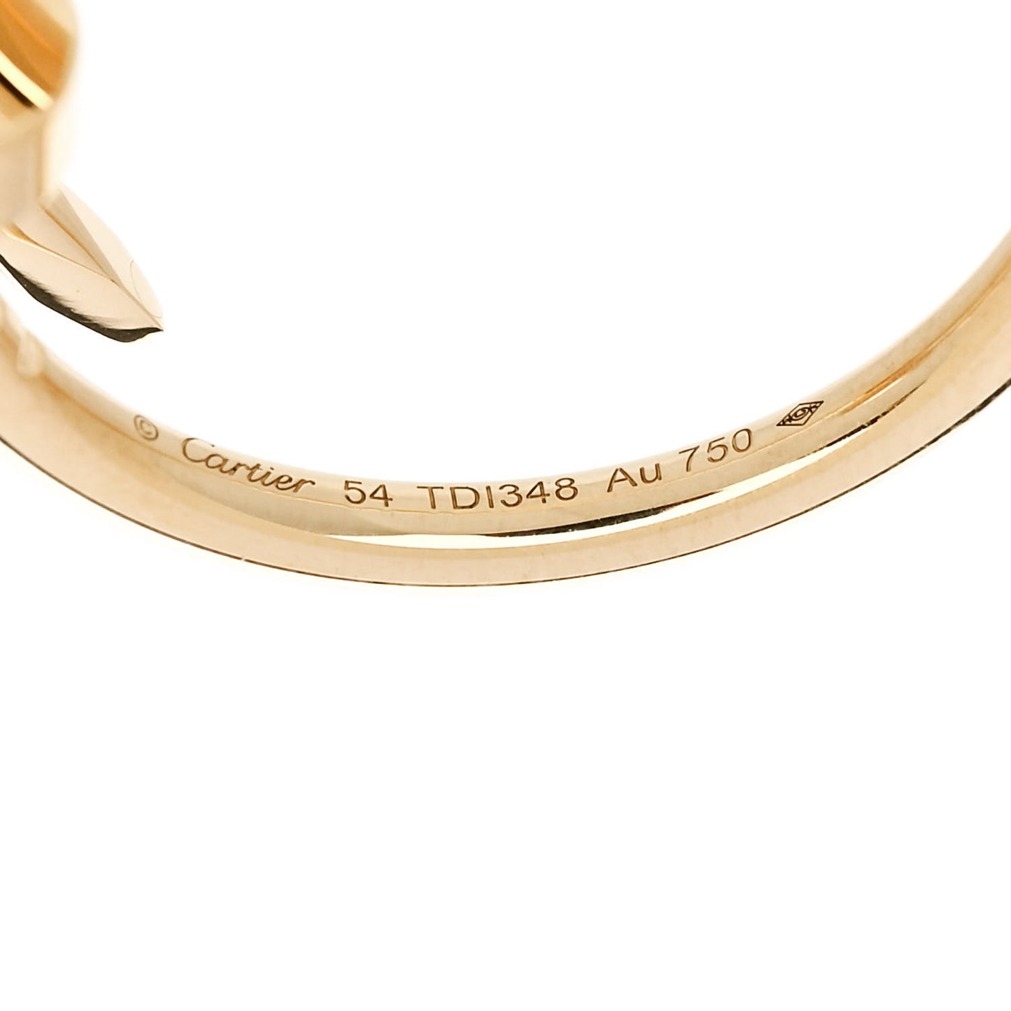 18K Yellow Gold Small Juste Un Clou Ring 54 6.75