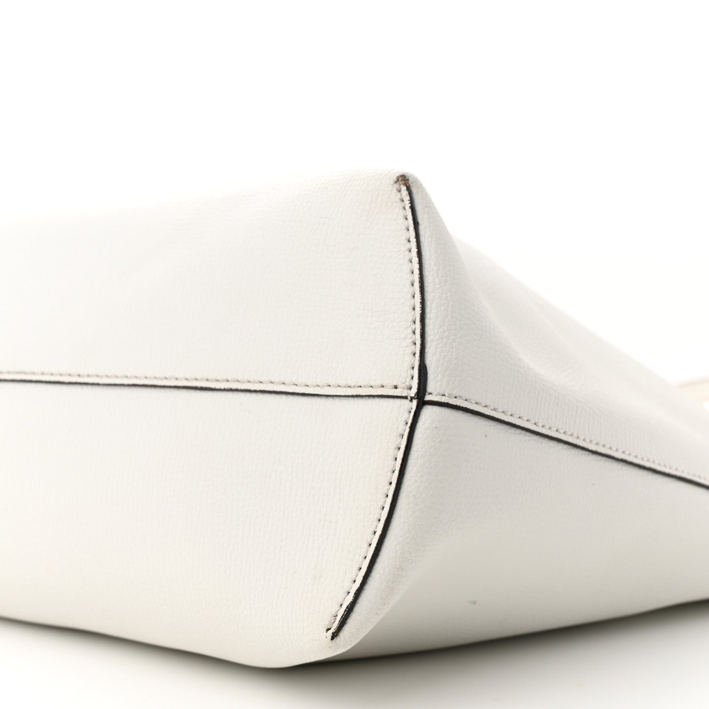 Vitello Vienna Enamel F is Fendi Shopping Tote White Taupe
