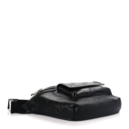 Gucci Calfskin GG Tennis Embossed Pocket Belt Bag Black 4 of 8