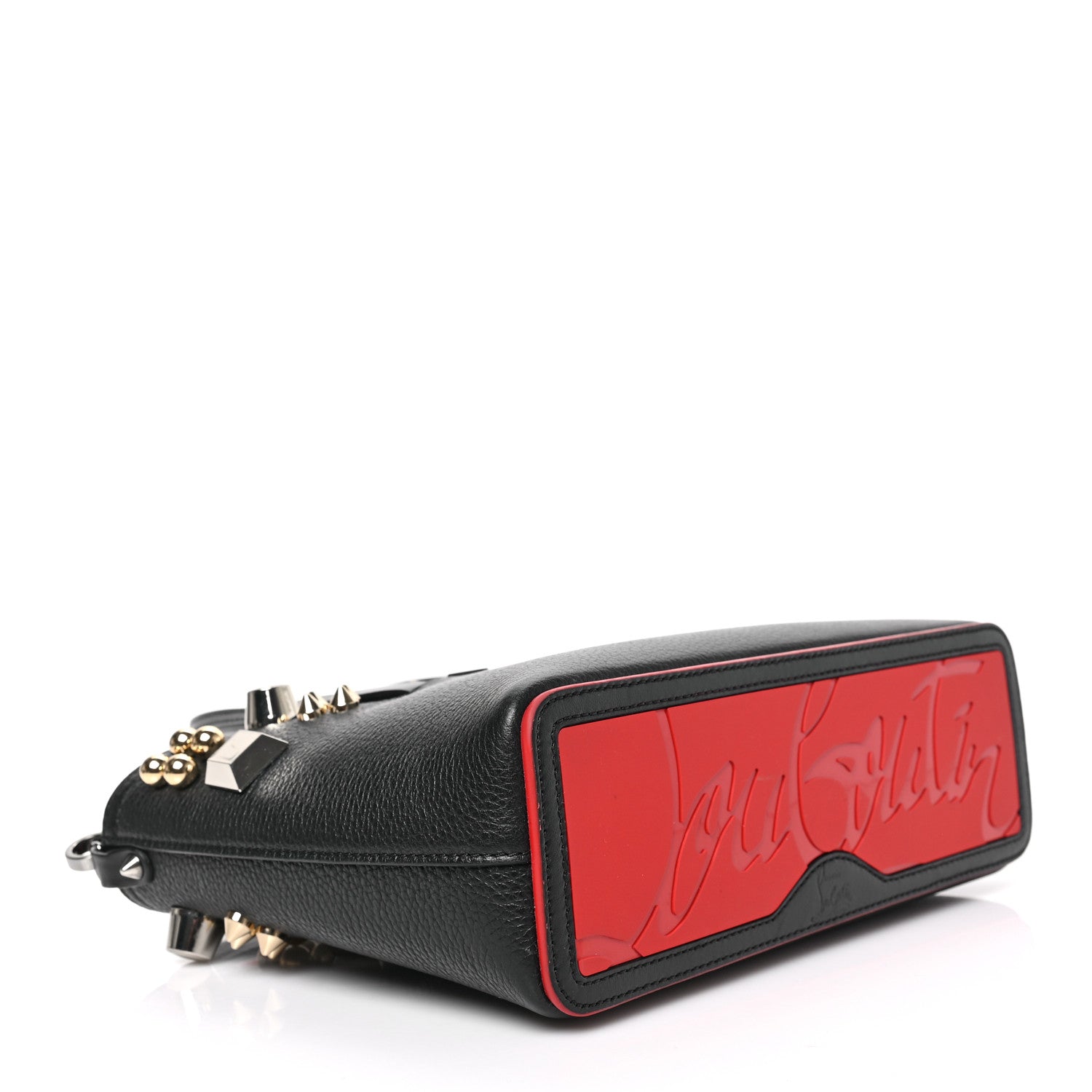 Christian Louboutin Calfskin Empire Spike Studded Mini East West Cabata Tote Black 4 of 9