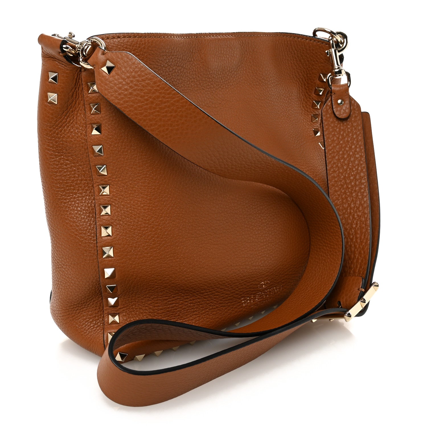 Valentino Garavani Pebbled Calfskin Small Rockstud Flip-Lock Messenger Bag Light Cuir 3 of 9