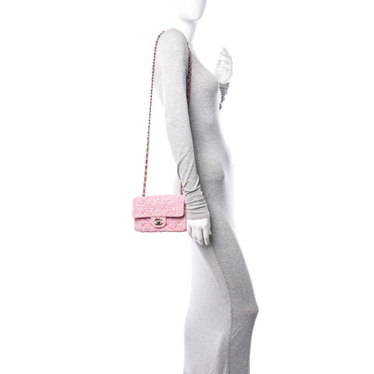 Chanel Tweed Quilted Mini Rectangular Flap Pink 2 of 10