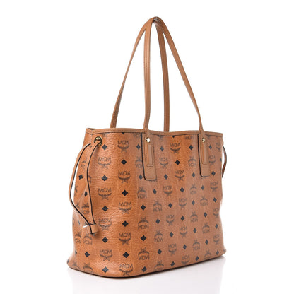 MCM Visetos Medium Liz Reversible Shopper Tote Cognac 5 of 12