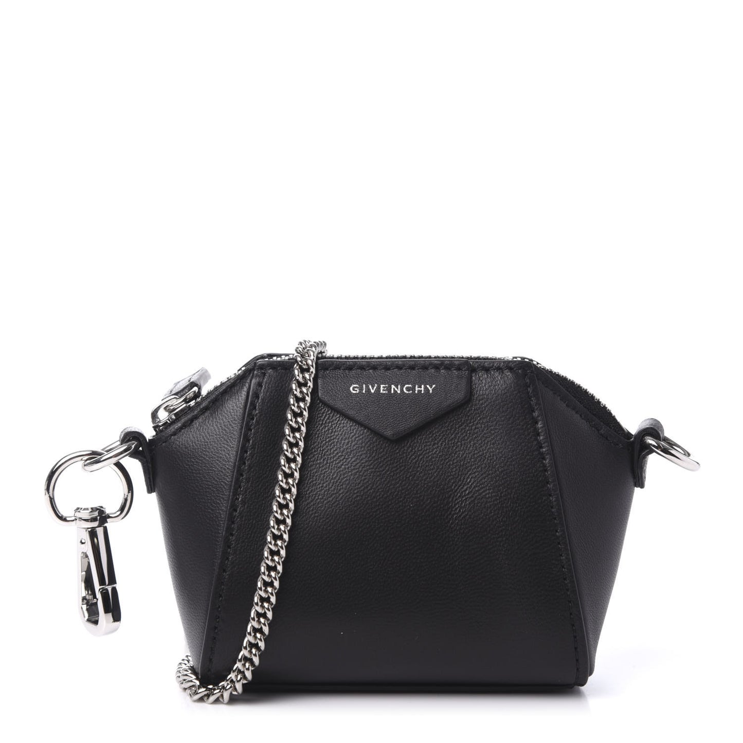 Lambskin Baby Antigona with Chain Black