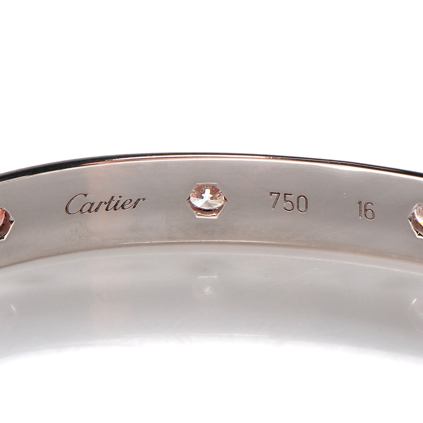 18K White Gold 10 Diamond LOVE Bracelet 16