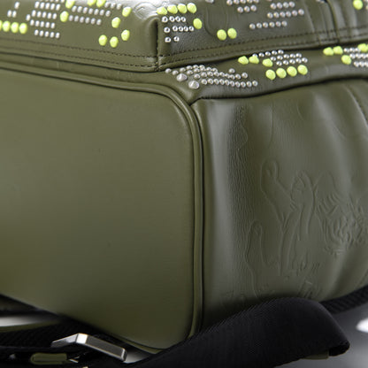 MCM Smooth Calfskin Studded Small Lion Camo Stark Backpack Winter Moss 6 of 8
