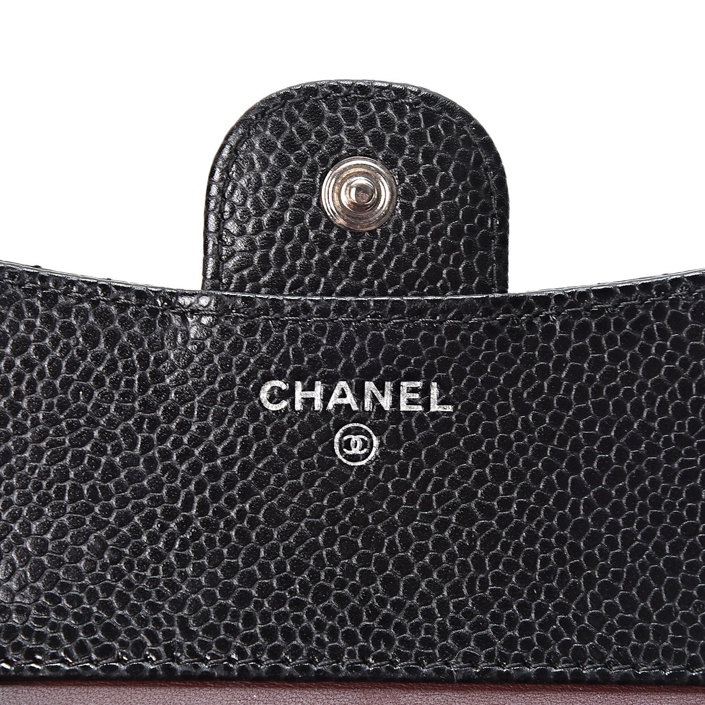Caviar Quilted Compact Flap Wallet Black