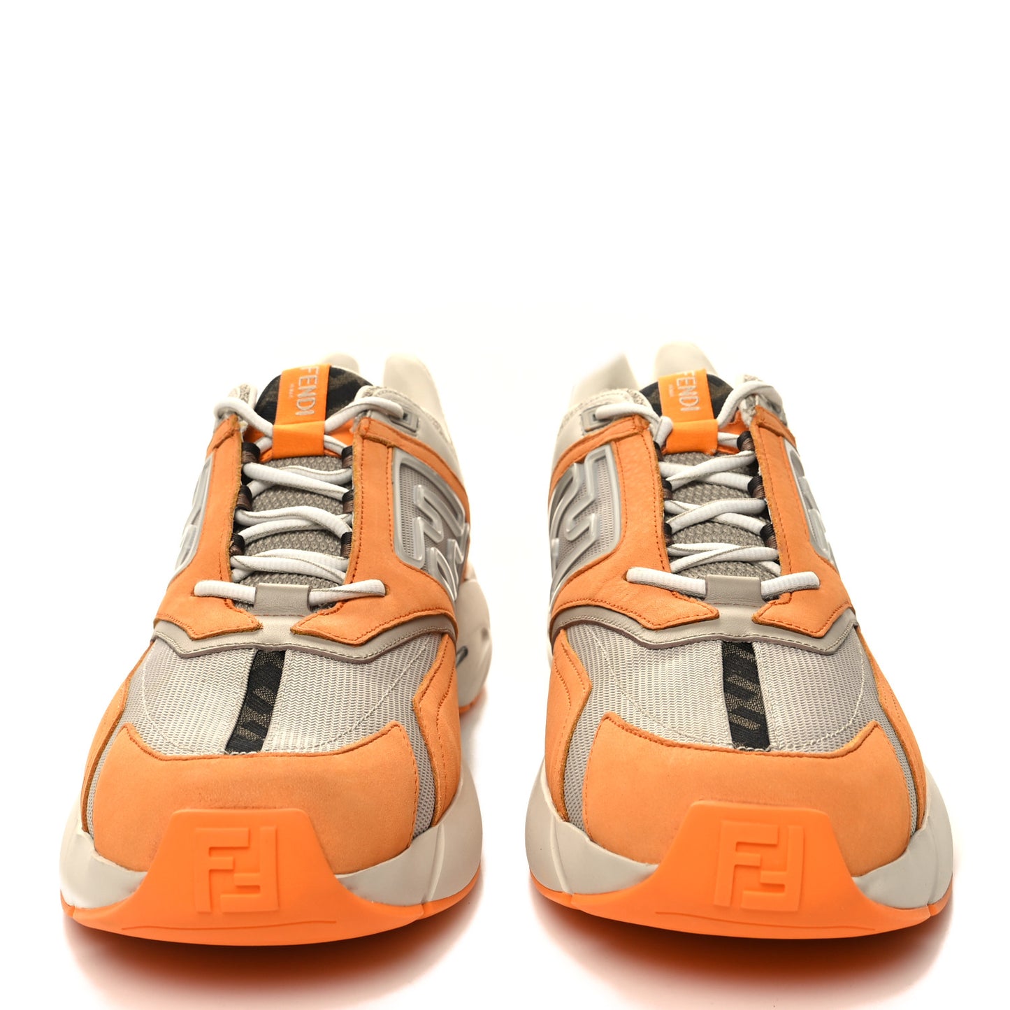 Nubuck Mesh Vitello FF Mens Faster Sneakers 12 Clementine Ghiaccio Beige