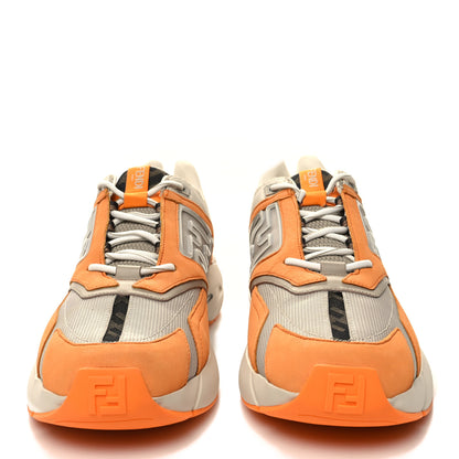 Fendi Nubuck Mesh Vitello FF Mens Faster Sneakers 12 Clementine Ghiaccio Beige 2 of 8