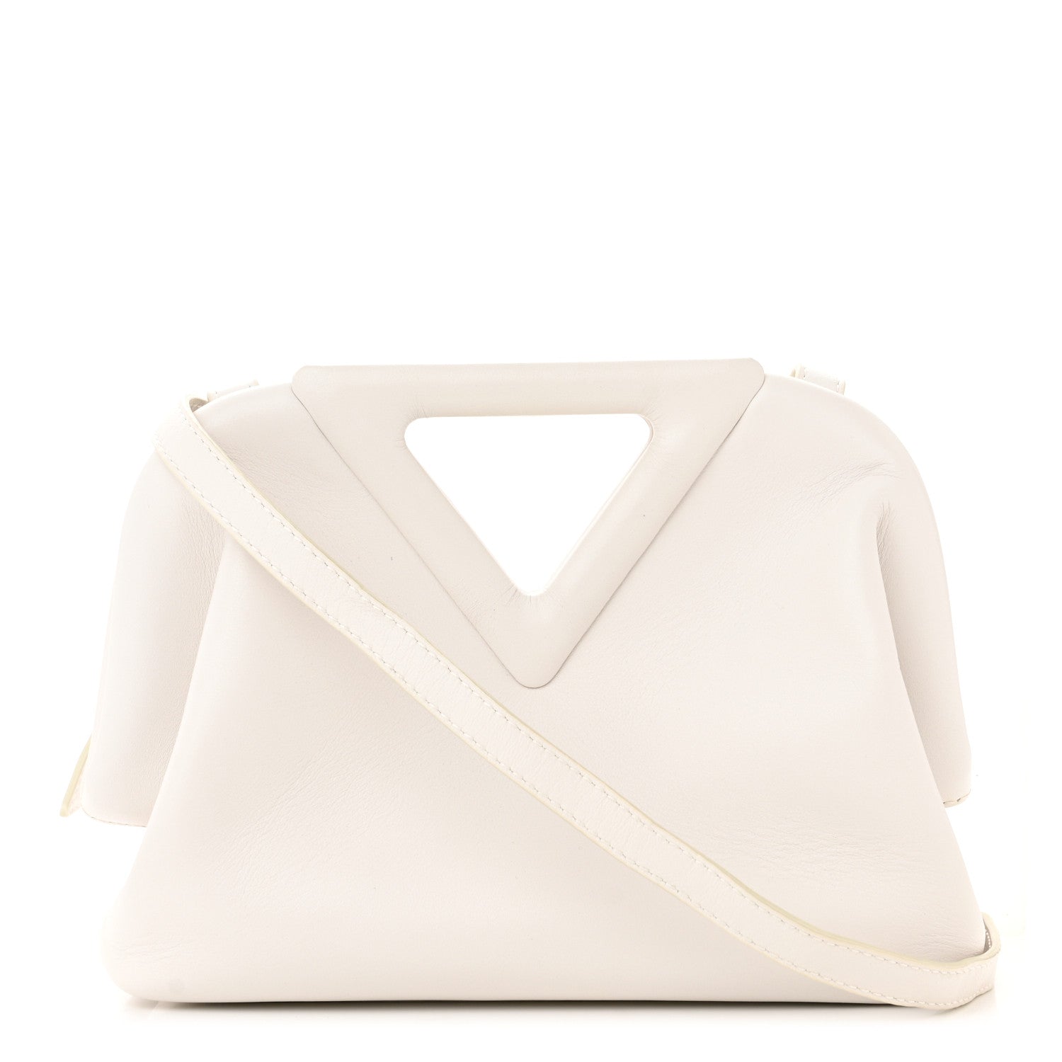 Bottega Veneta Calfskin Small The Point Triangle Bag Chalk 1 of 11