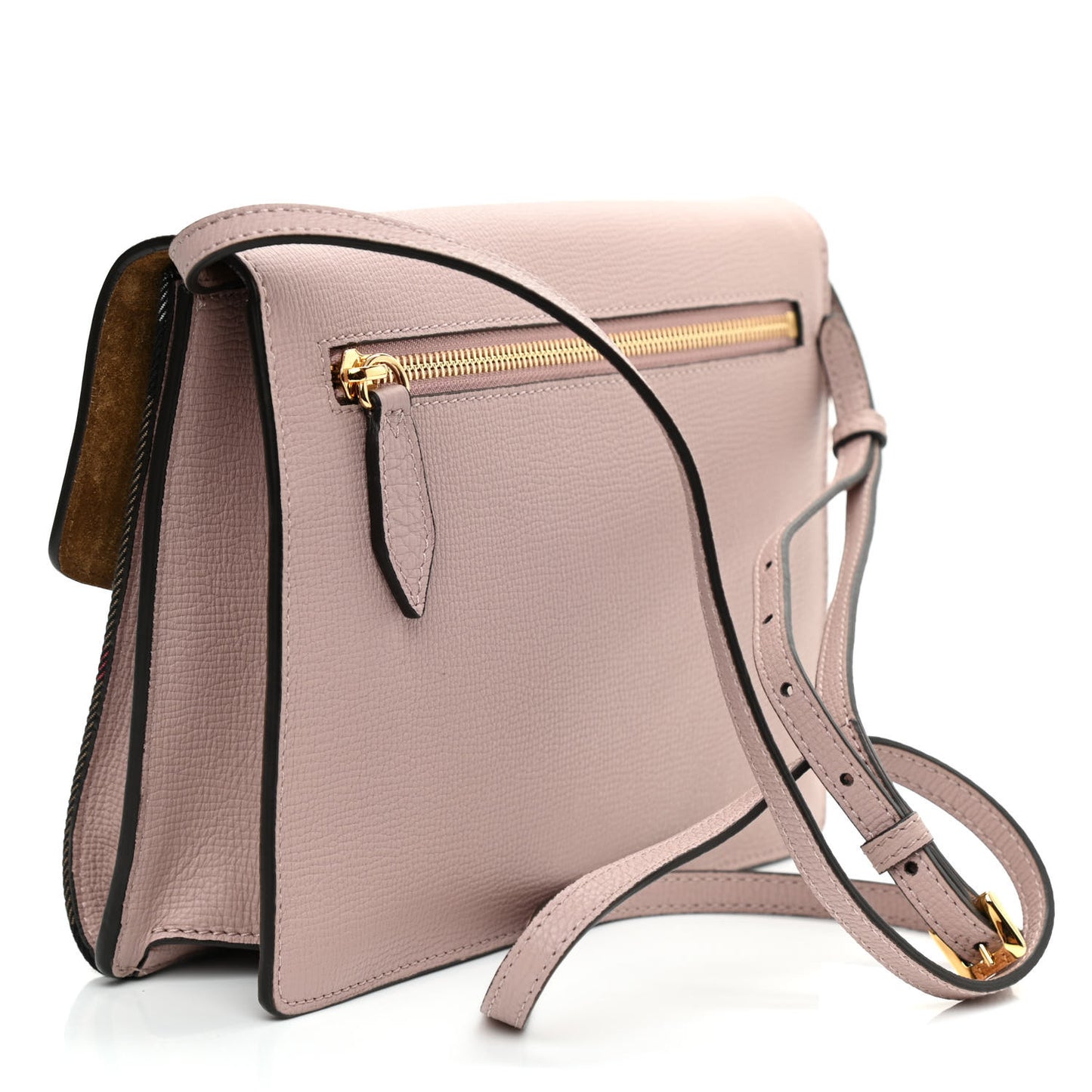 Derby Calfskin House Check Small Macken Crossbody Bag Pale Orchid
