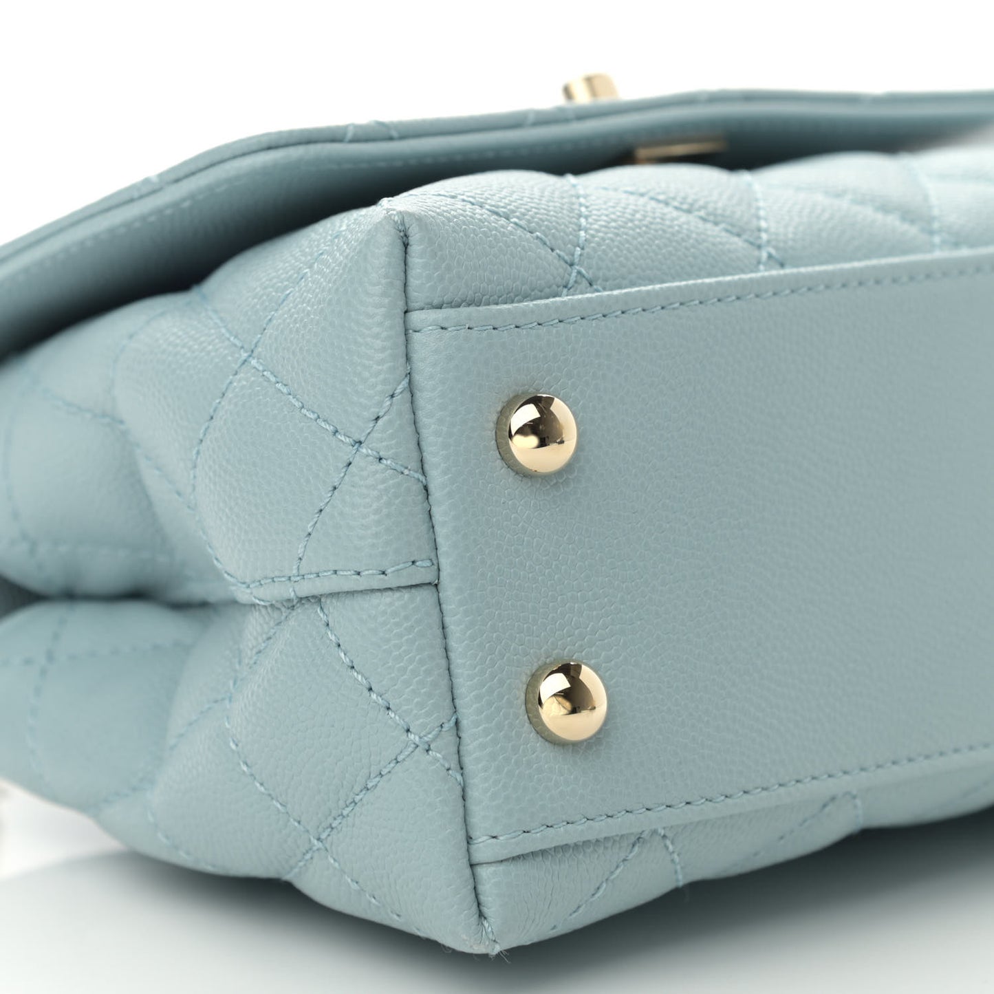 Caviar Quilted Extra Mini Coco Handle Flap Light Blue