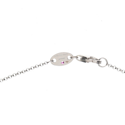 Roberto Coin 18K White Gold Diamond Ruby Princess Flower Pendant Necklace 7 of 7
