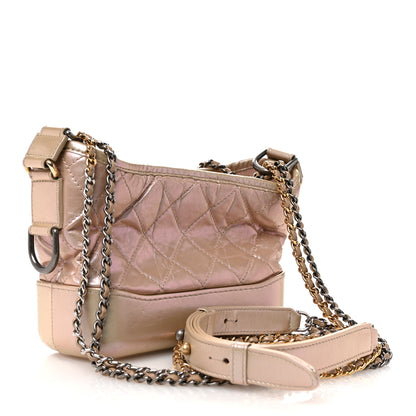 Chanel Iridescent Aged Calfskin Quilted Small Gabrielle Hobo Light Pink 3 of 13
