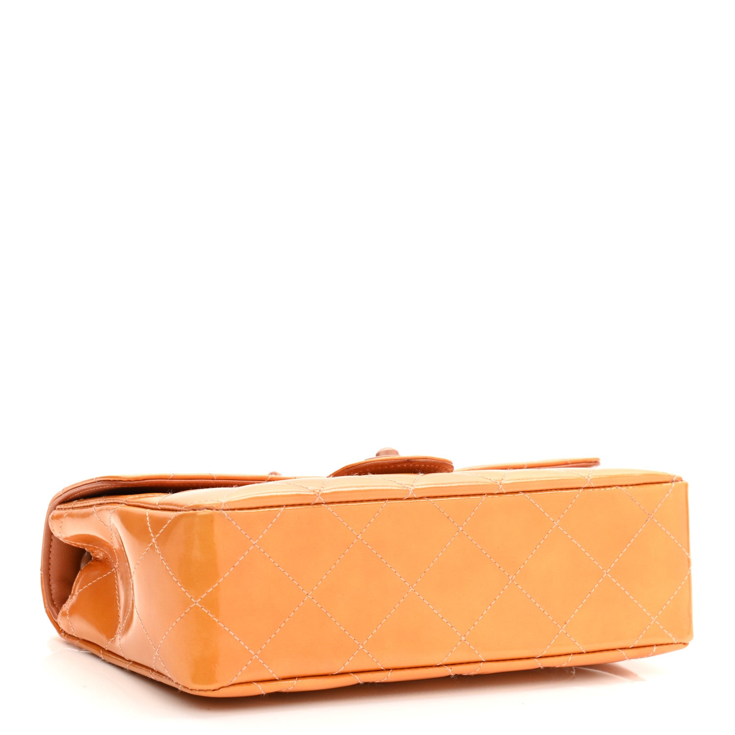 Chanel Patent Quilted Mini Rectangular Flap Orange 4 of 10