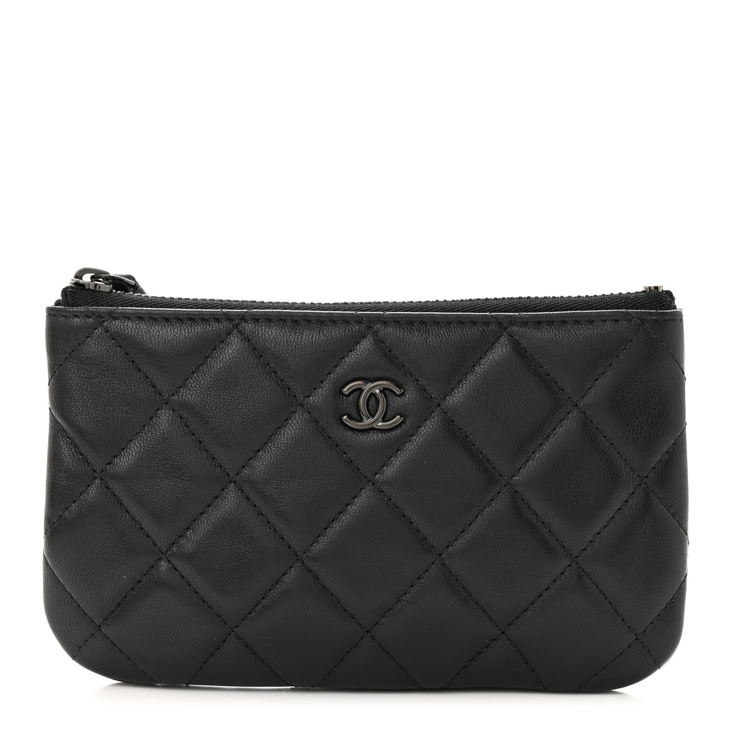 Pearly Lambskin Quilted Small Cosmetic Case So Black
