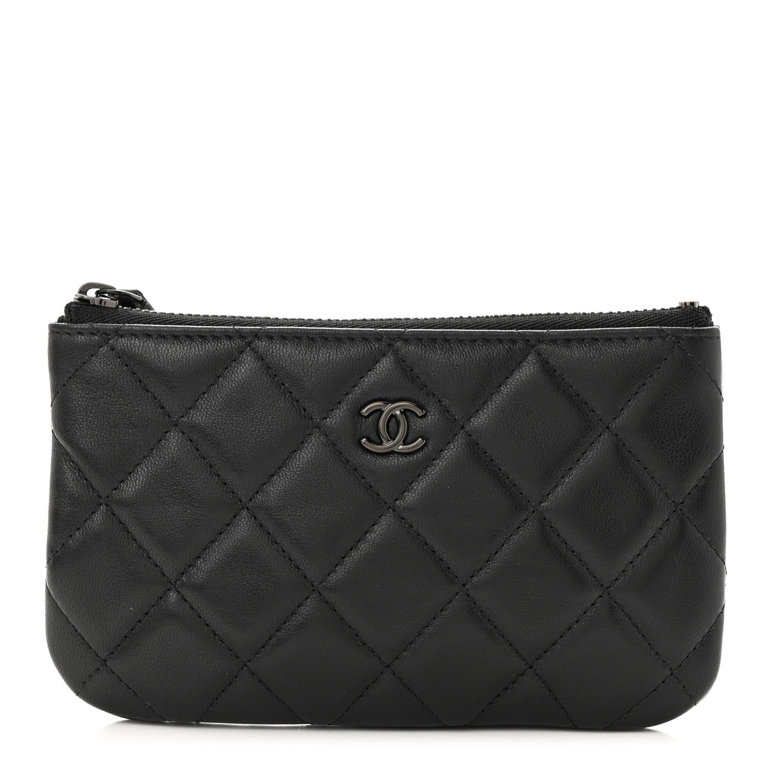 Chanel Pearly Lambskin Quilted Small Cosmetic Case So Black 1 of 7