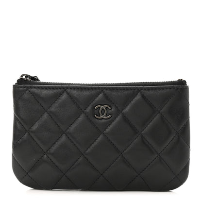 Chanel Pearly Lambskin Quilted Small Cosmetic Case So Black 1 of 7