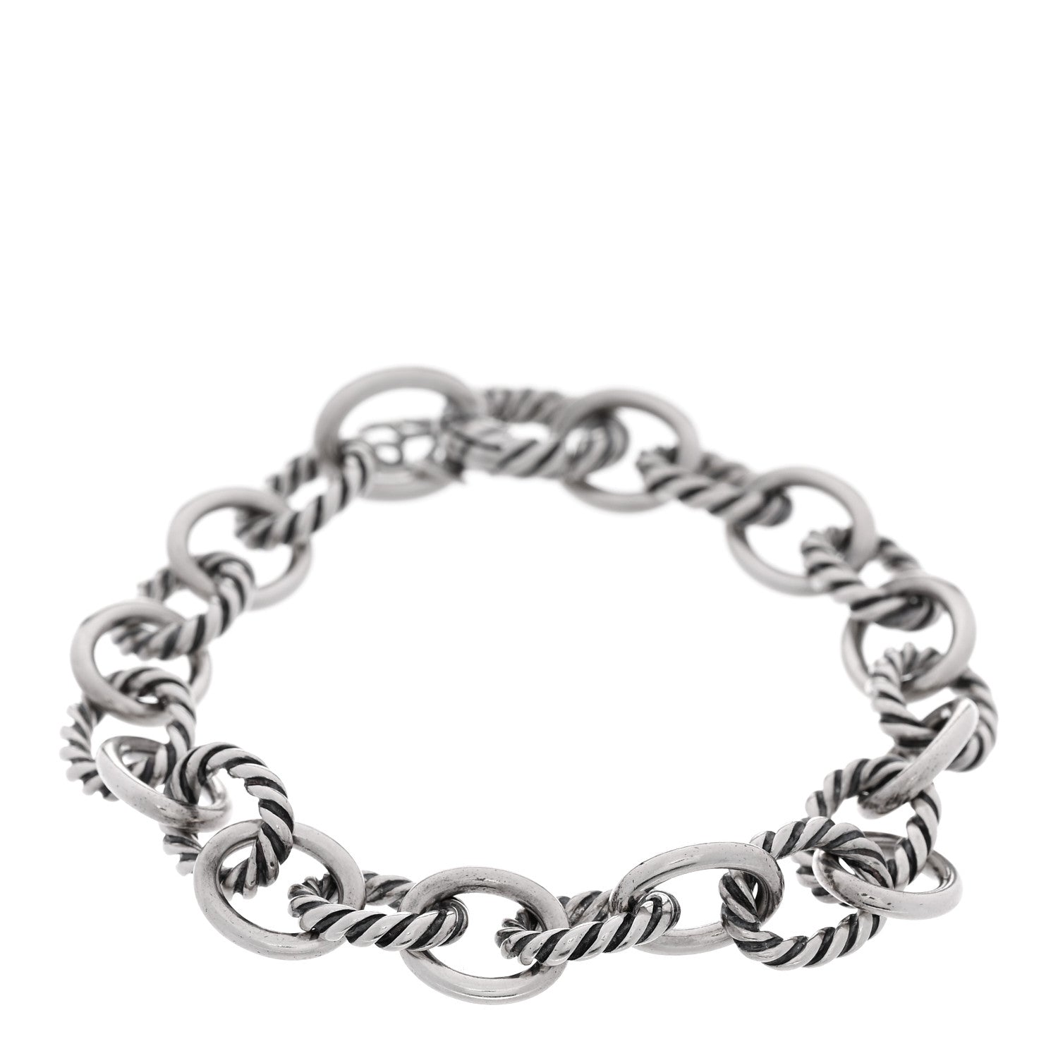 David Yurman Sterling Silver 5.5mm DY Madison Link Chain Bracelet 1 of 4
