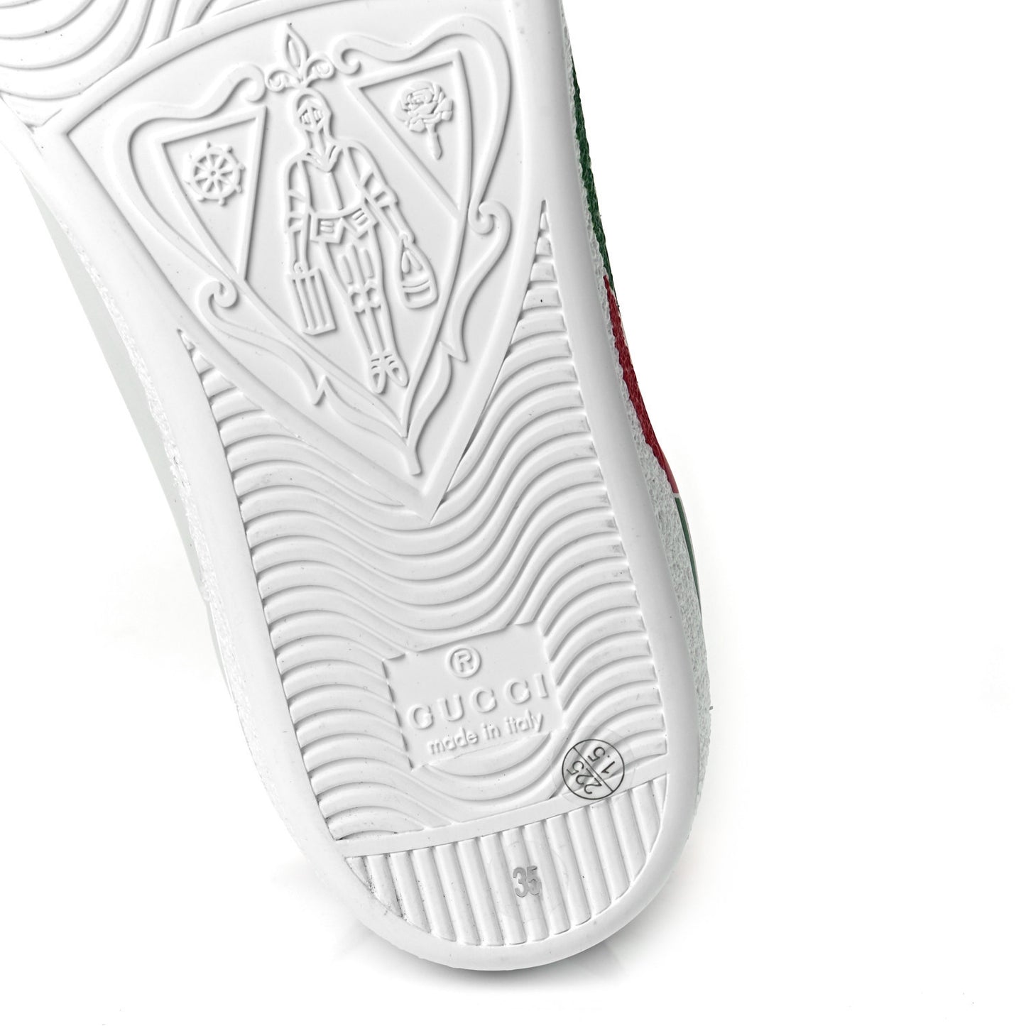 Calfskin Interlocking G Womens New Ace Sneakers 35 White Red Flame Green