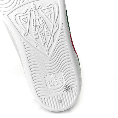 Gucci Calfskin Interlocking G Womens New Ace Sneakers 35 White Red Flame Green 7 of 10