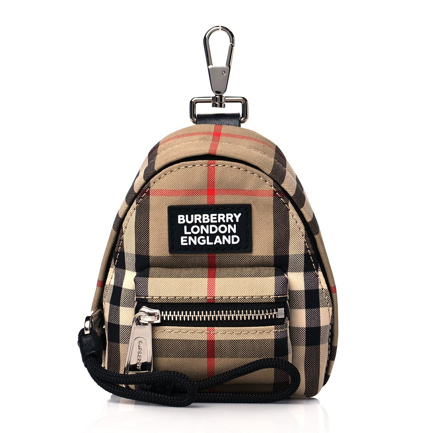 Vintage Check Backpack Key Charm Brown