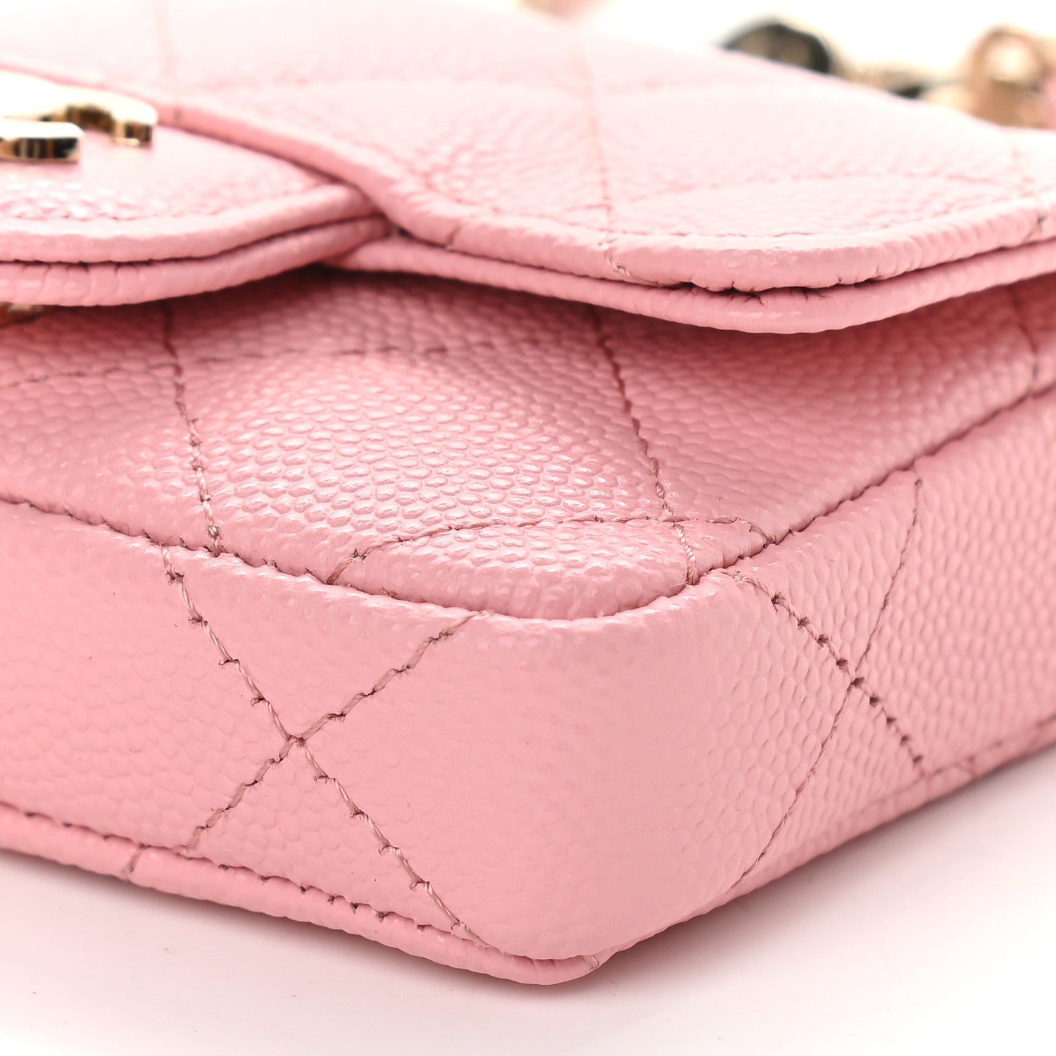 Chanel Caviar Quilted Mini Chain Belt Bag Pink 10 of 10