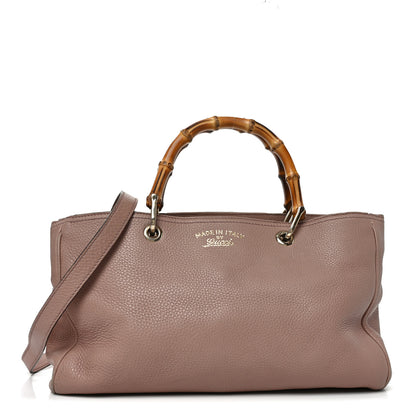 Gucci Pebbled Calfskin Medium Bamboo Shopper Tote Dark Cipria 1 of 11