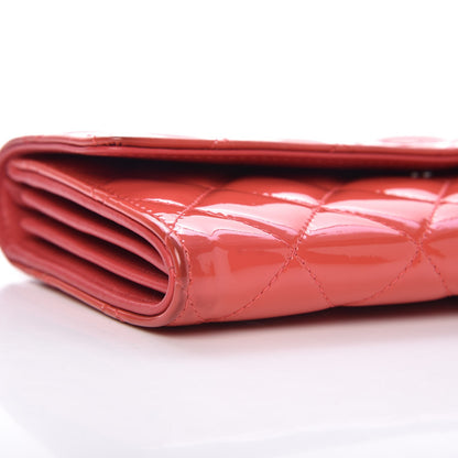 Chanel Patent Calfskin Quilted Large Flap Wallet Dark Pink 12 of 15