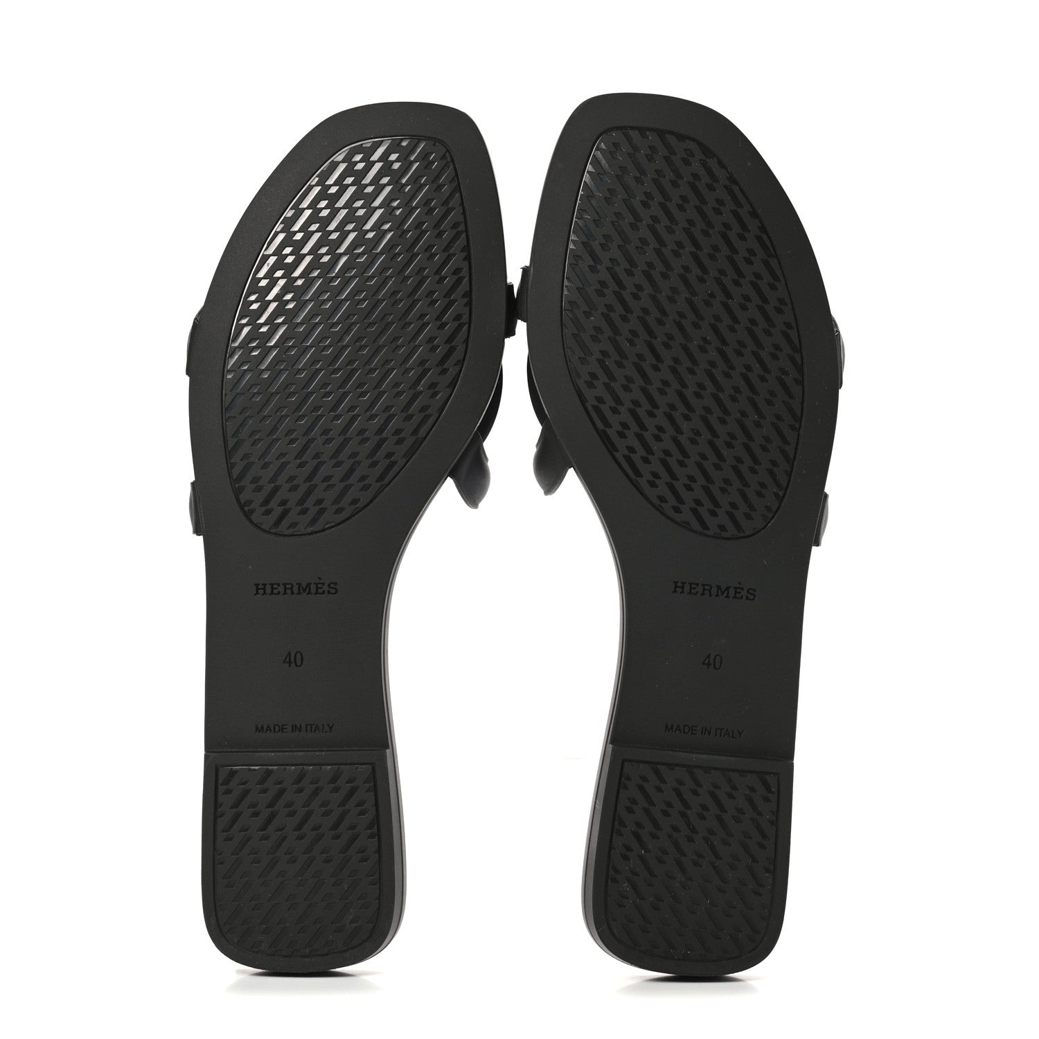 Hermes Rubber Aloha Sandals 40 Black 5 of 7