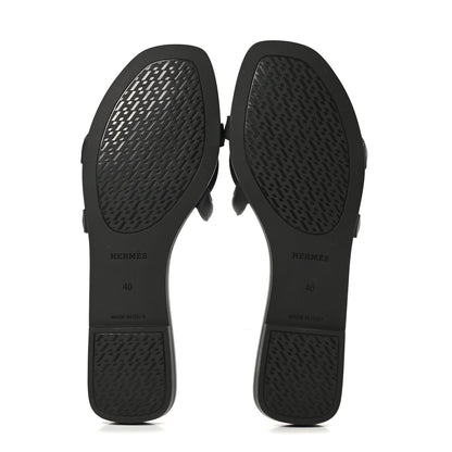 Hermes Rubber Aloha Sandals 40 Black 5 of 7