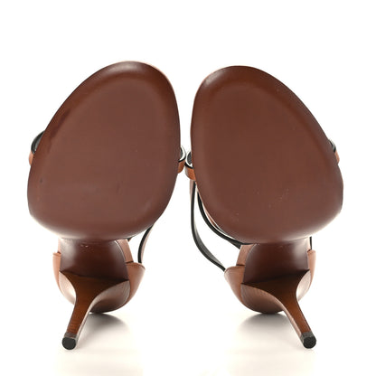 Saint Laurent Calfskin Cassandra 100 Sandals 37 Brown 5 of 7