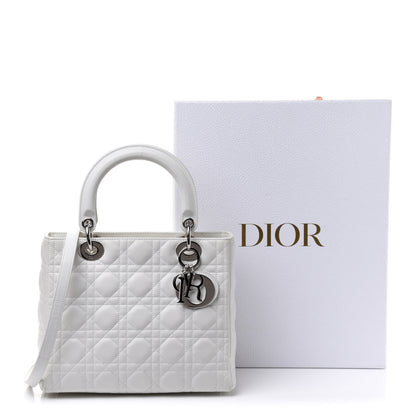 Christian Dior Lambskin Cannage Medium Lady Dior White 16 of 16