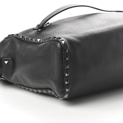 Valentino Garavani Pebbled Calfskin Rockstud Messenger Black 6 of 9