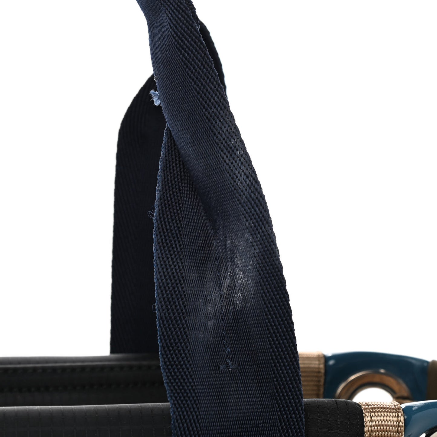 Nylon Canvas Glossy Lambskin Medium Tao Zipped Tote Blue Green