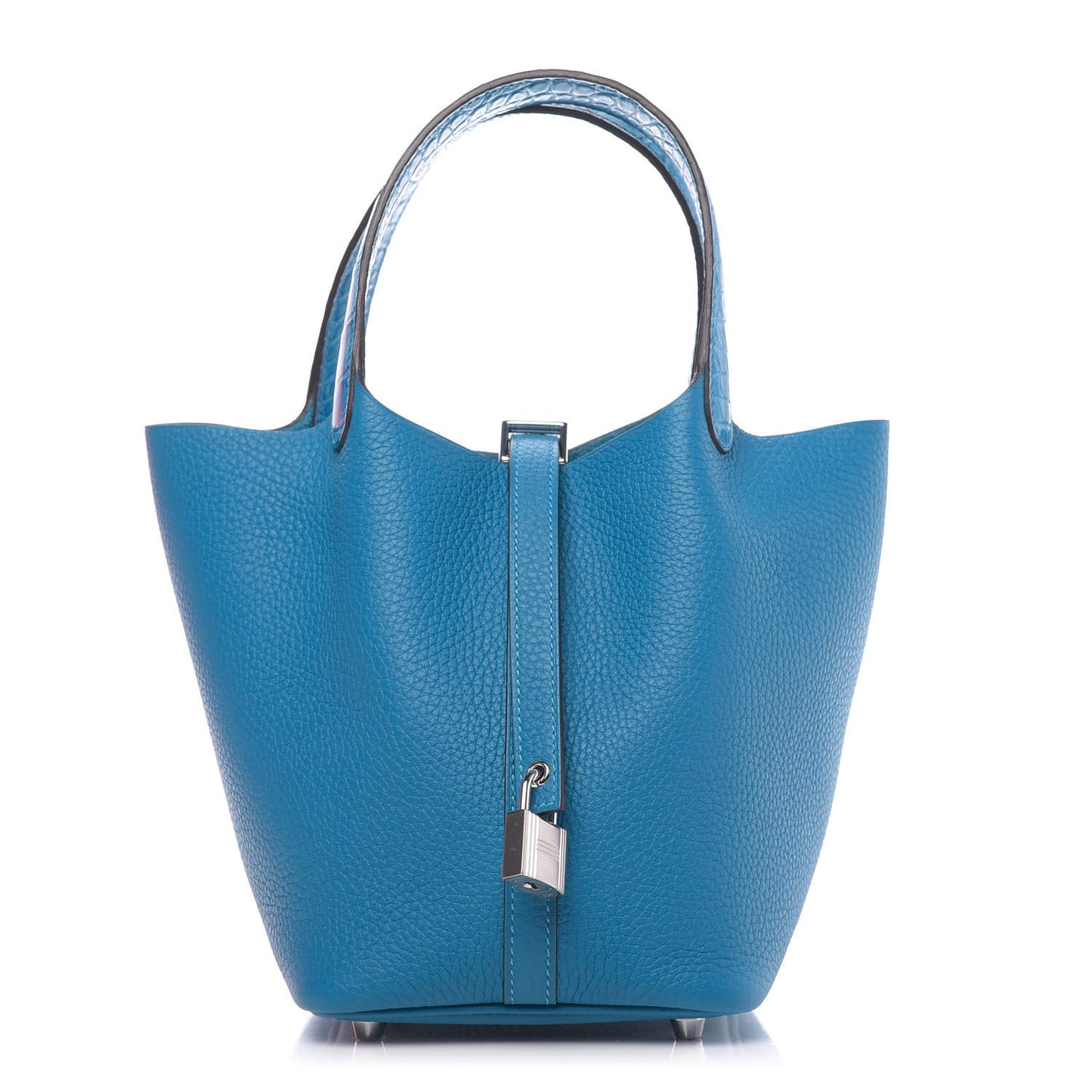 Taurillon Clemence Matte Alligator Picotin Lock Touch 18 PM Mykonos