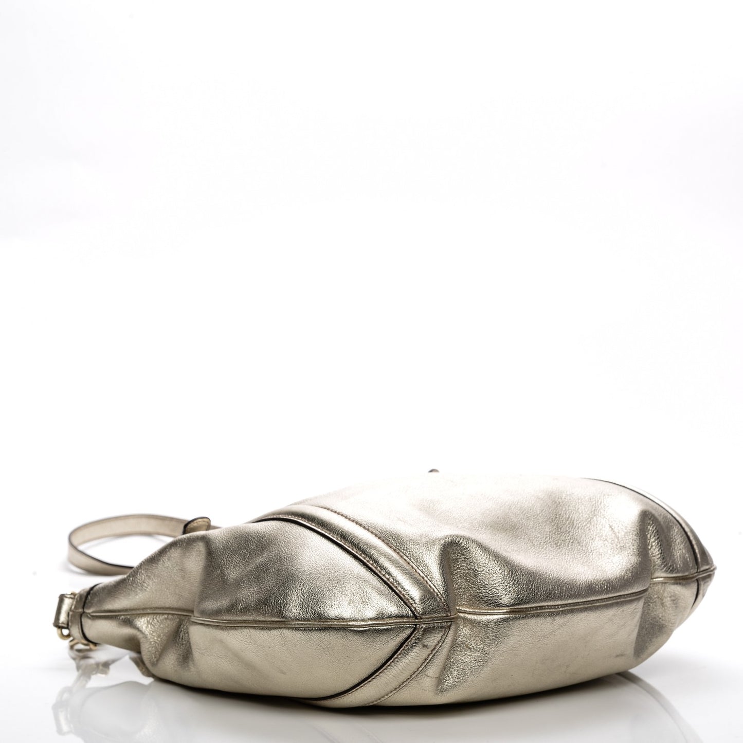 Metallic Calfskin Medium Britt Tote Gold