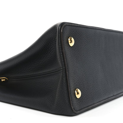 Louis Vuitton Taurillon Capucines MM Black Fuchsia 8 of 9