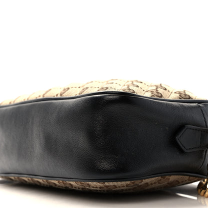 Gucci Monogram Matelasse Diagonal Small GG Marmont Chain Shoulder Bag Beige Black 9 of 12
