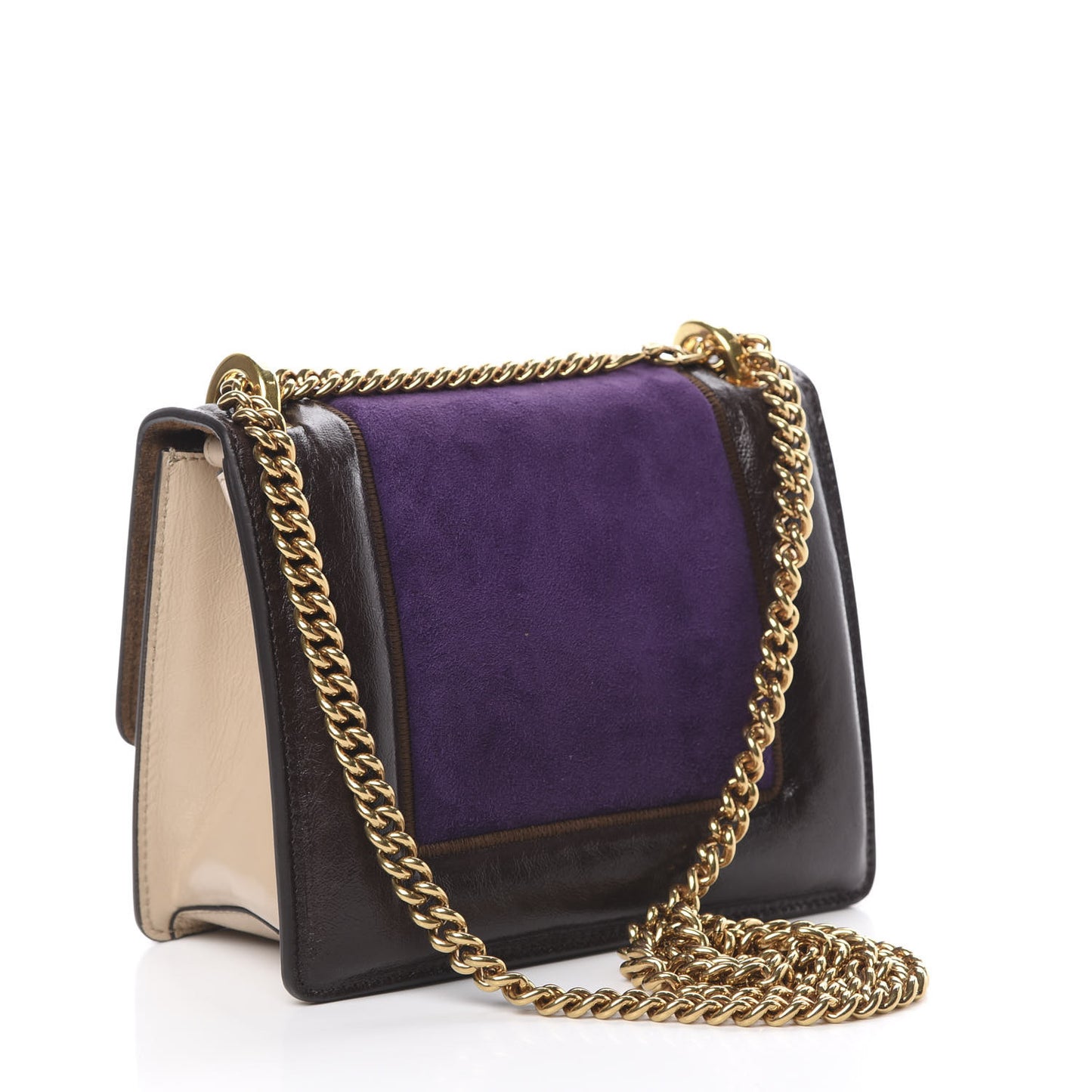 Agnello Old Shine Chamois Embossed Small Kan U Shoulder Bag Amido Viola Plus Multicolor