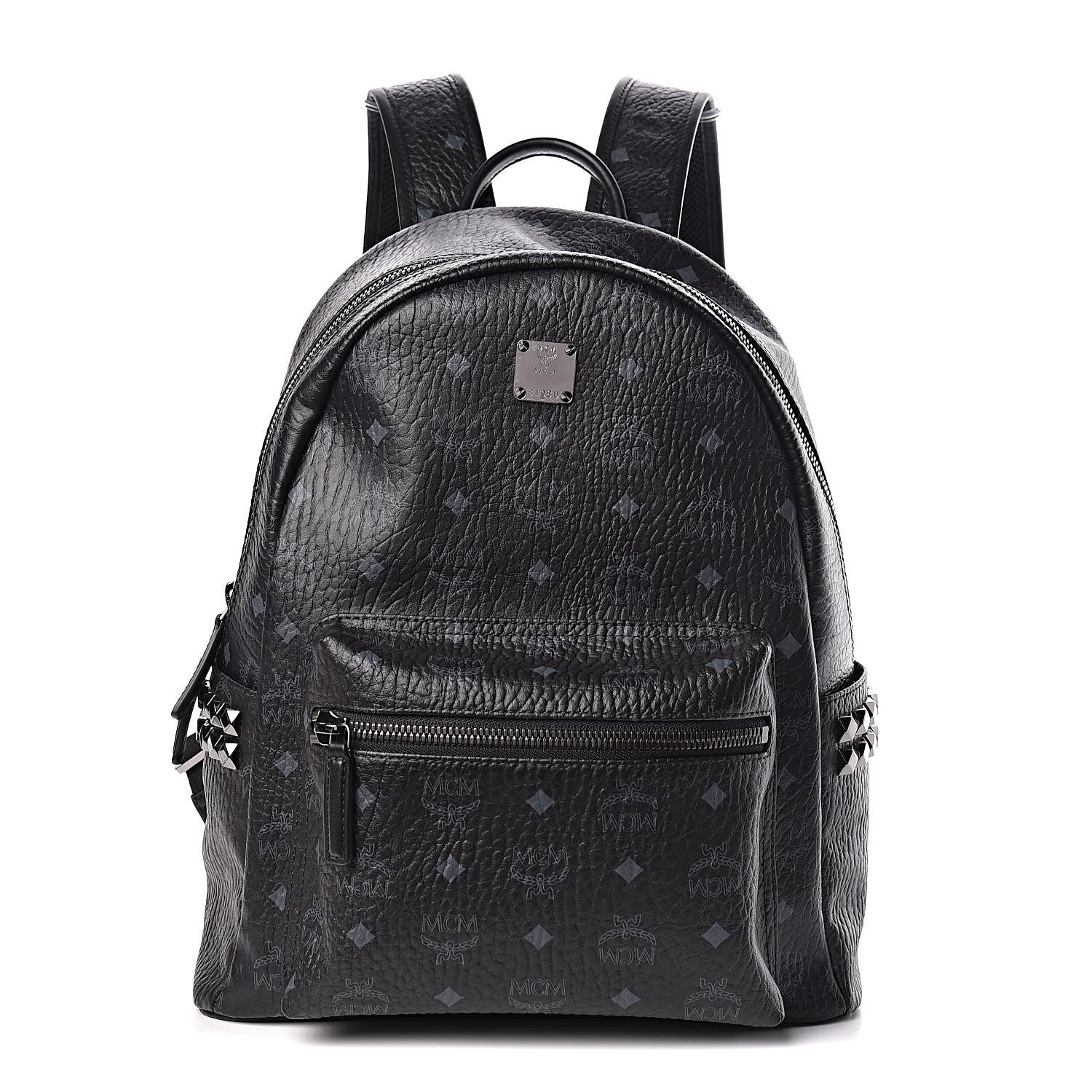 MCM Visetos Small Side Stud Stark Backpack Black 1 of 10