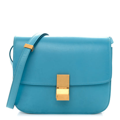 Celine Box Calfskin Medium Classic Box Flap Bag Blue 1 of 12