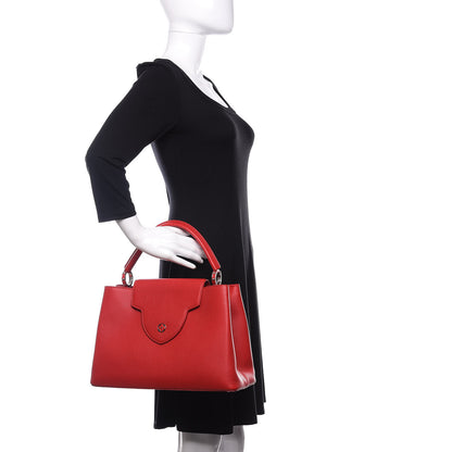 Louis Vuitton Taurillon Capucines MM Rubis 2 of 9