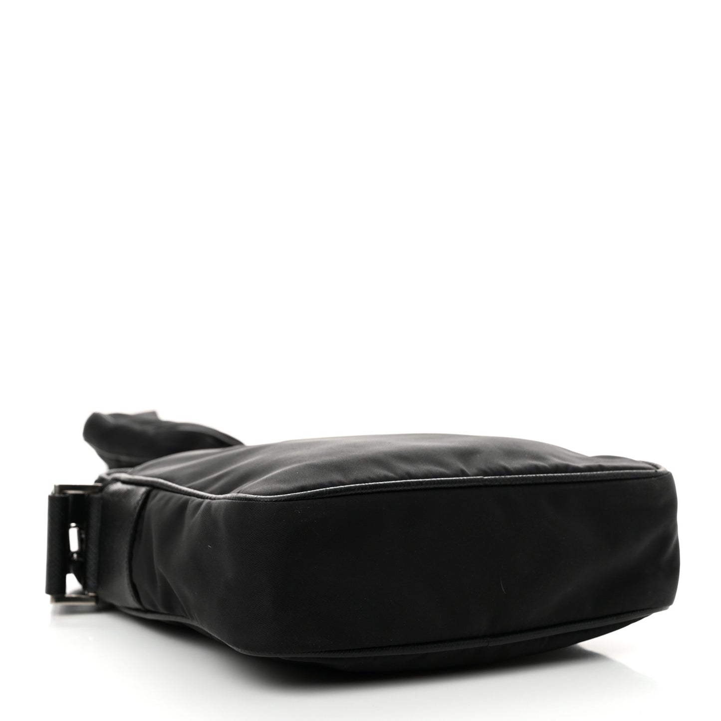 Tessuto Nylon Saffiano Pocket Messenger Shoulder Bag Black
